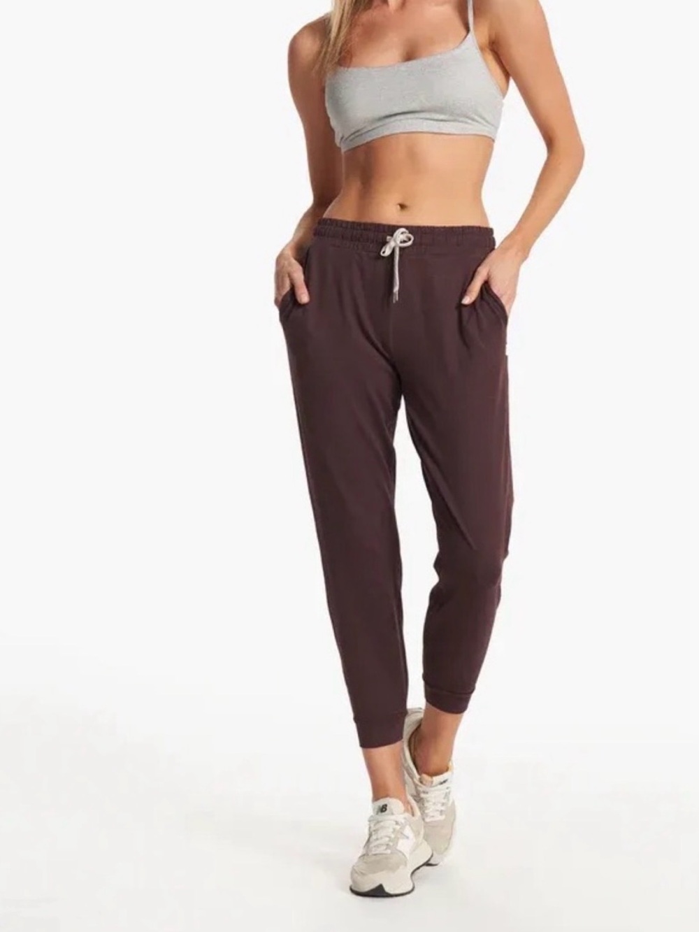 Vuori Women's Heather Mahogany Brown Long Performance Joggers Sweatpants XS